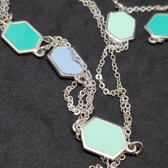 Charming Charlie Silver Tone Necklace Layered 38" - Picture 2 of 5